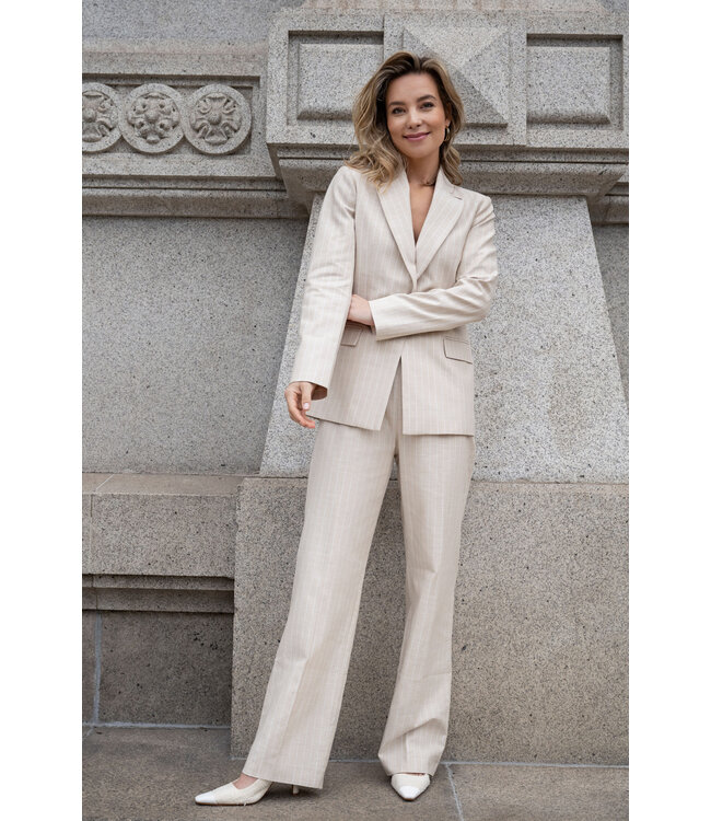 Elvira Elvira Broek Maya Creme Pin Stripe