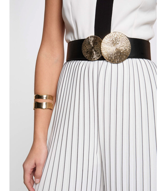 Morgan Jumpsuit Plisma Offwhite/Black