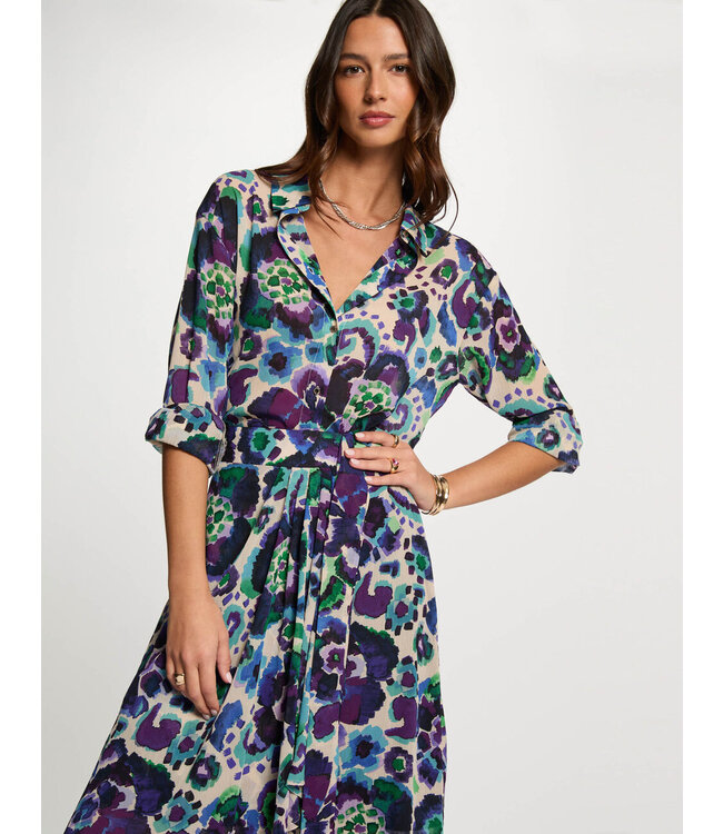 Morgan de toi Morgan Blouse Cilyn.f Aqua/Purple