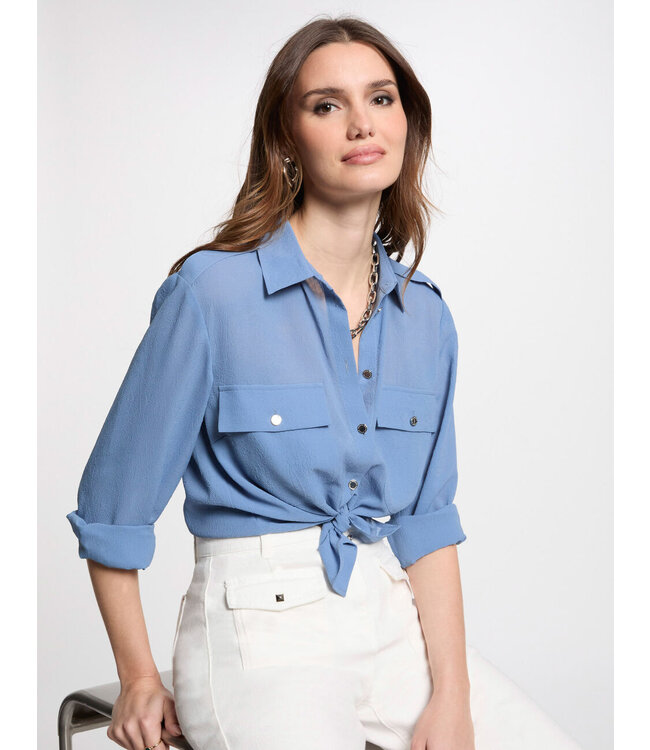 Morgan de toi Morgan Blouse Croki Blue
