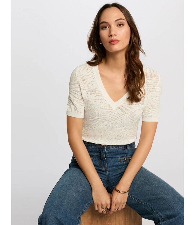 Morgan de toi Morgan Top Mpalm Off White