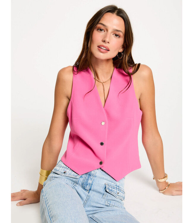 Morgan de toi Morgan Gilet Cflo Pink