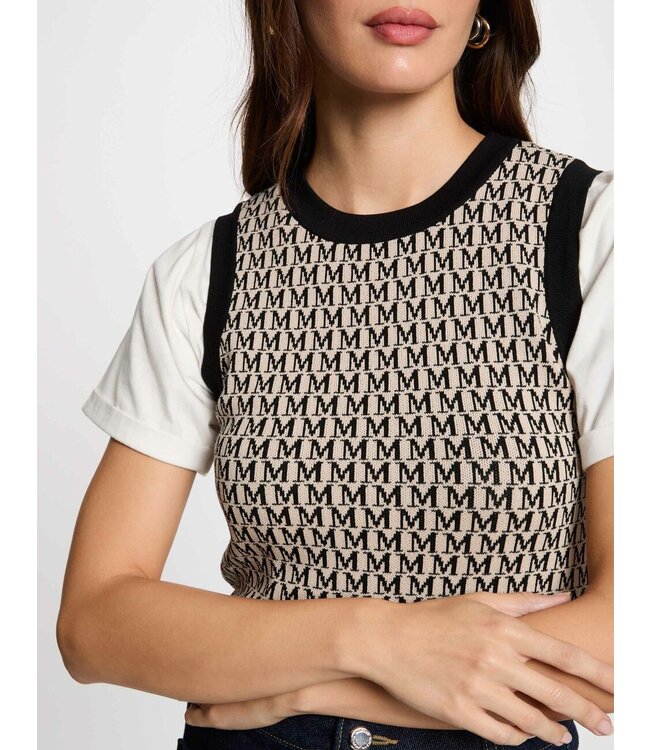 Morgan Top Mesto Argile/Black