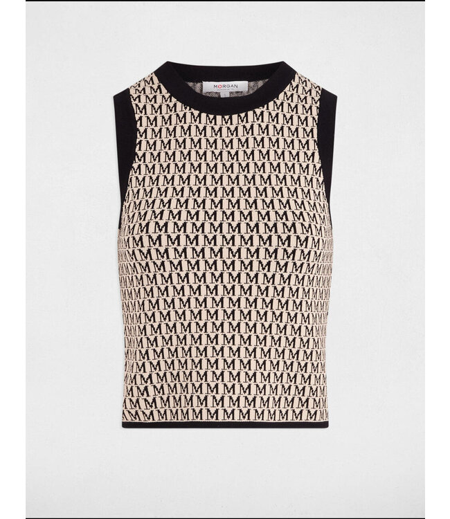 Morgan Top Mesto Argile/Black