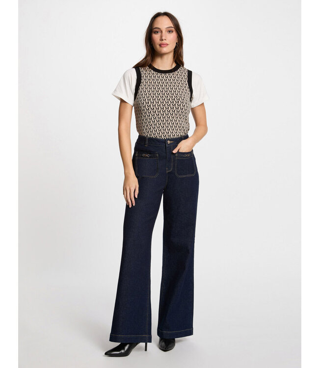 Morgan Top Mesto Argile/Black