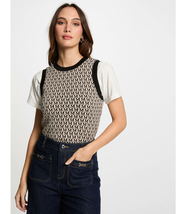 Morgan Top Mesto Argile/Black