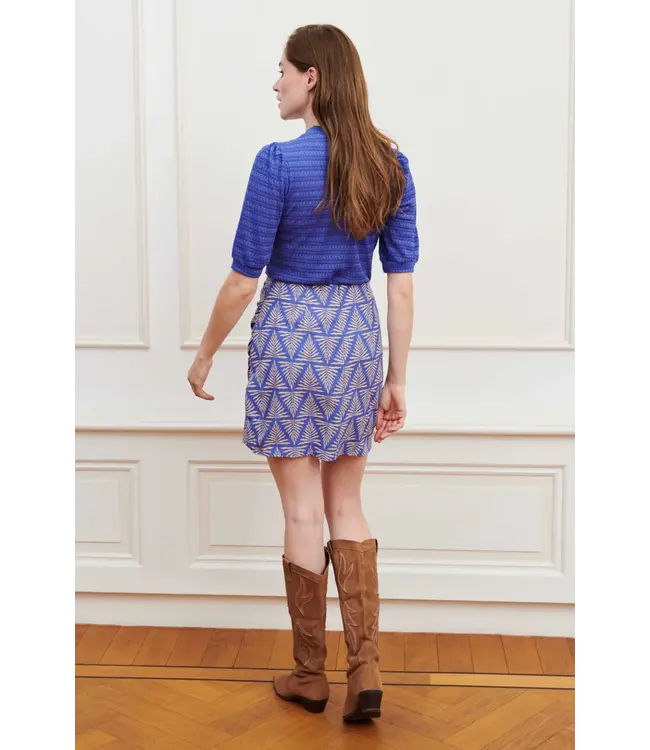 Lofty Manner Rok Milou Zigzag Leaves Print