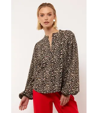 Fluresk Fluresk Blouse Avalon Panter Khaki/Black