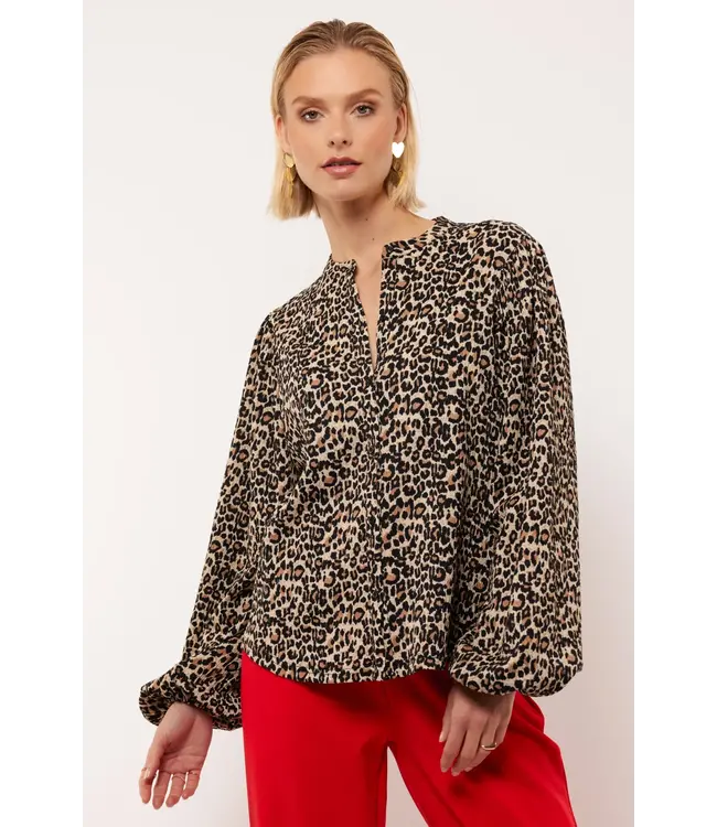 Fluresk Fluresk Blouse Avalon Panter Khaki/Black