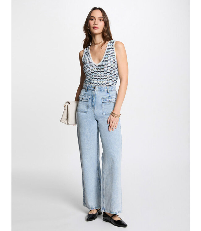 Morgan de toi Morgan Top Minko Multico print blue