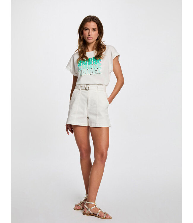 Morgan T-shirt Damor Off White / Green