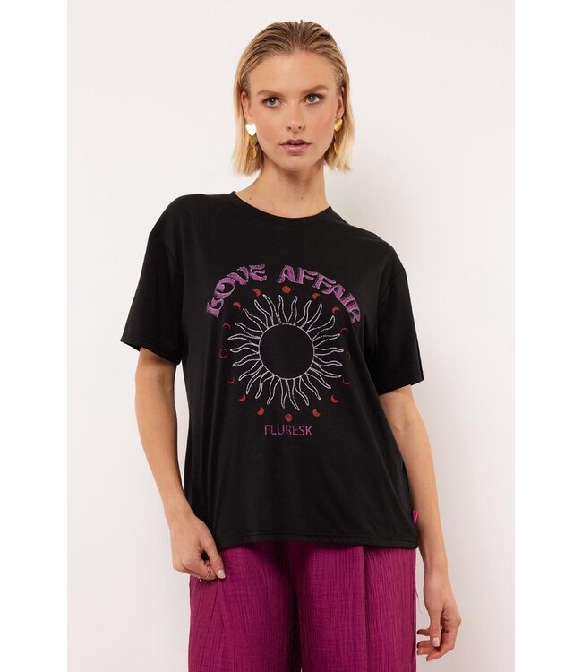 Fluresk T-shirt Viola Black