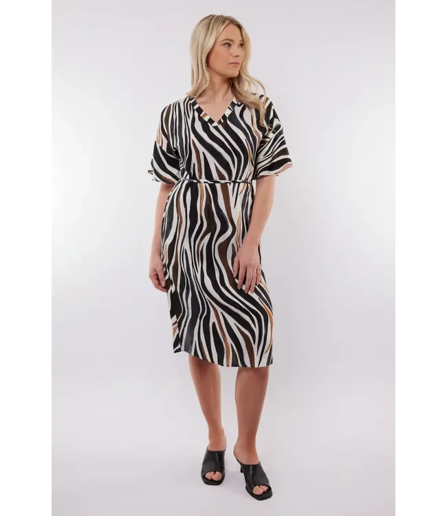 C&S The Label C&S Jurk Puerto Rico Offwhite / Tiger Eye