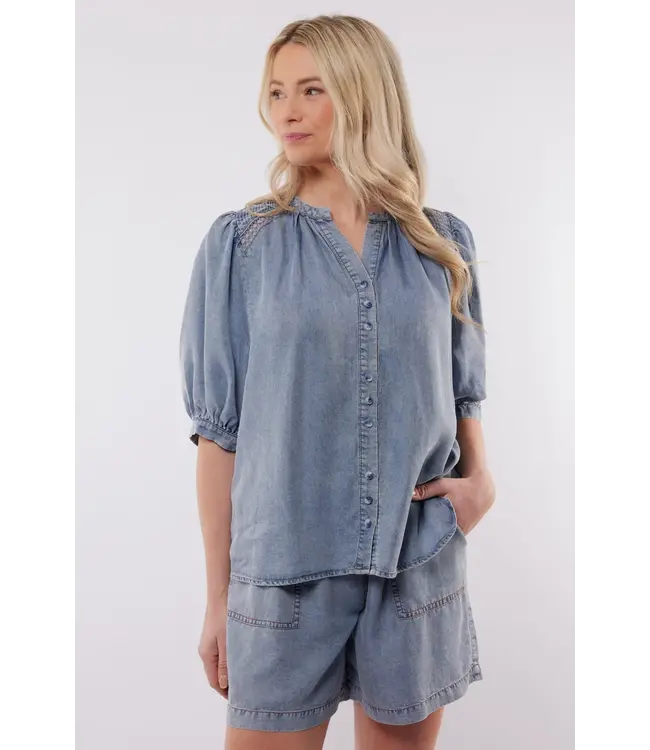 C&S The Label C&S Top Monterosso Denim Mid Blue