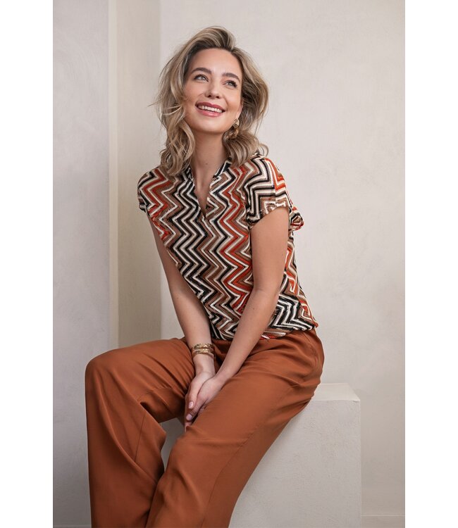 Elvira Elvira Top Lize Zigzag Bronzed