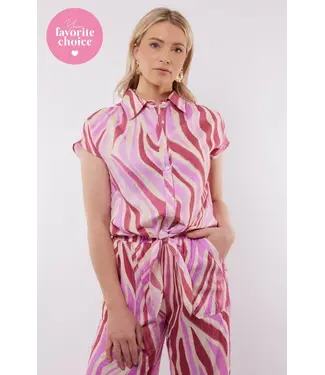 C&S The Label C&S Blouse Puerto Rico Offwhite / Super Pink