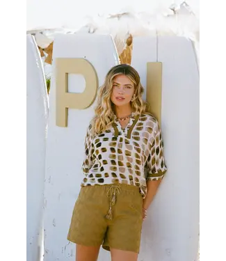 C&S The Label C&S Top Ibiza Sand / Mustard Olive