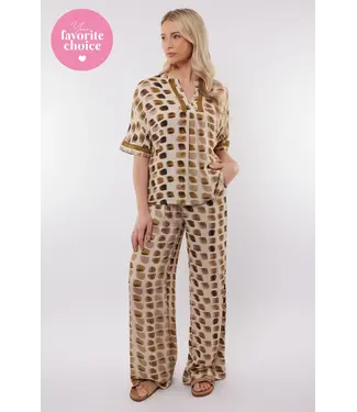 CS The Label C&S Broek Zafra Sand / Olive Mustard Olive