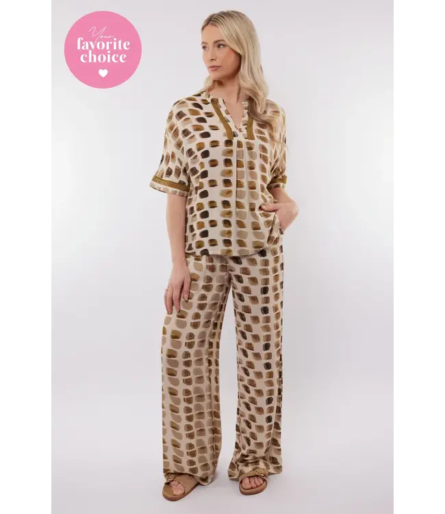 C&S The Label C&S Broek Zafra Sand / Olive Mustard Olive
