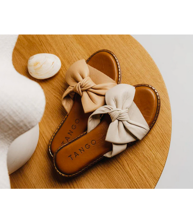Tango Slipper Audrey 1-b Bone White Bow