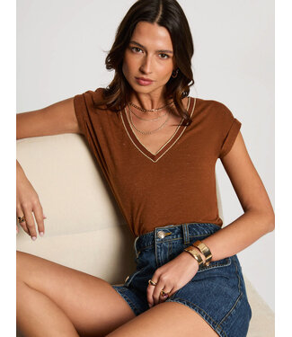 Morgan de toi Morgan T-shirt Daya Havane Brown