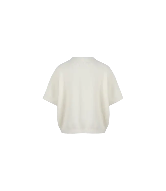 C&S Gilet Violette Wool White / Light Camel