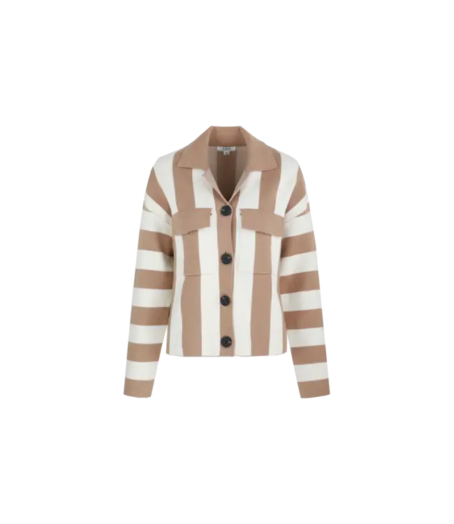 C&S Vest Cecillia Wool White / Light Camel