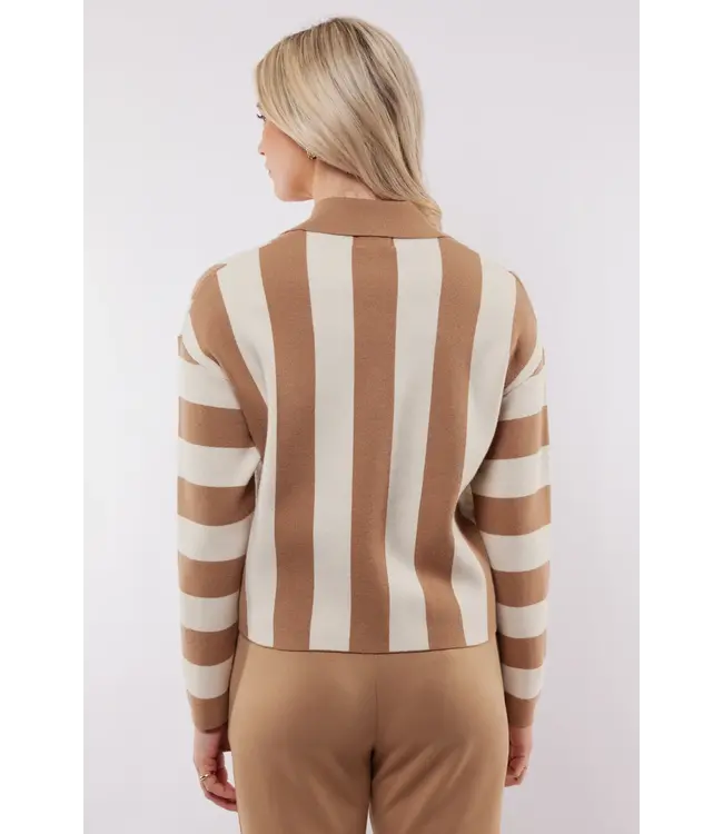 C&S Vest Cecillia Wool White / Light Camel