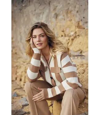 C&S The Label C&S Vest Cecillia Wool White / Light Camel