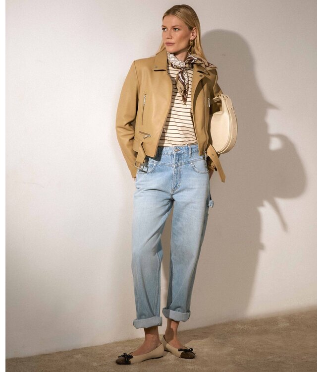 Josh V Top Sue Creme White Dark Brown