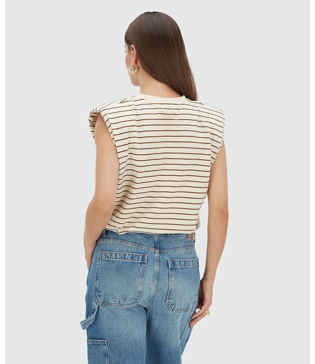 Josh V Top Sue Creme White Dark Brown