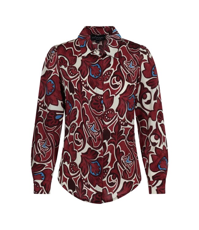 Elvira Blouse June Burgundy Flower