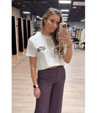 Fluresk Fluresk T-shirt Mace Offwhite / Dark Purple