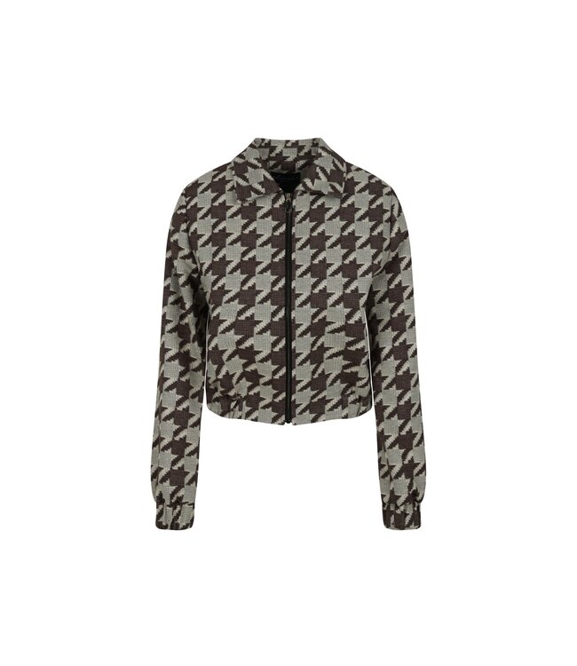 Elvira Bomber Jacket Puck Pied de Poule