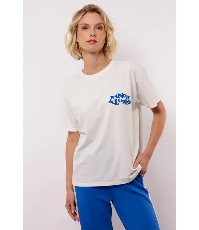 Fluresk T-shirt Mace Offwhite / Trypan Blue