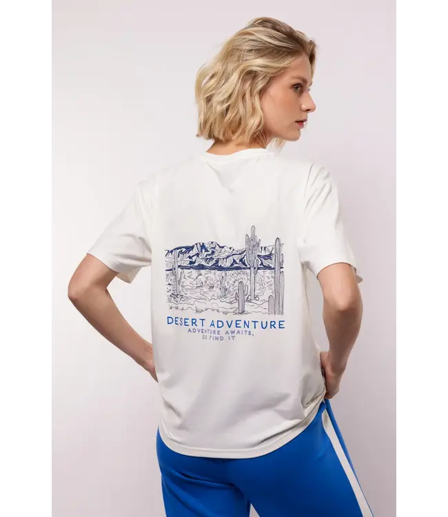 Fluresk T-shirt Mace Offwhite / Trypan Blue