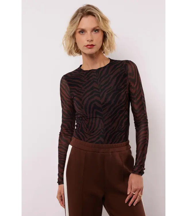 Fluresk Top Lawrence Mocha Brown / Black