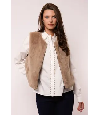 G-maxx G-maxx Gilet Lalita Grey Brown
