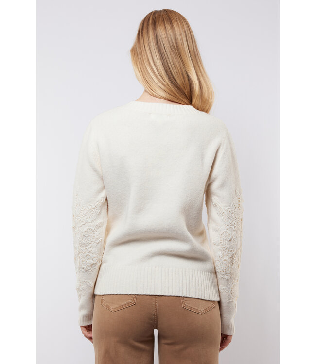 C&S Top Pullover Katja Wool White