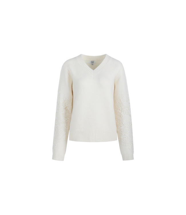 C&S Top Pullover Katja Wool White