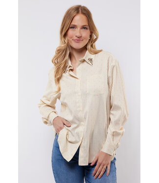 C&S The Label C&S Blouse Lyllith Offwhite / Light Camel