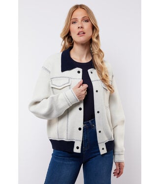C&S The Label C&S Jacket Clemence Wool White / Blue