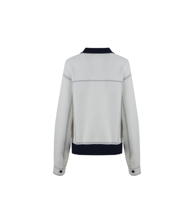 C&S Jacket Clemence Wool White / Blue