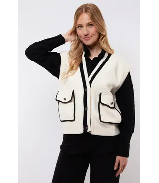 C&S The Label C&S Gilet Vesta Wool White / Black