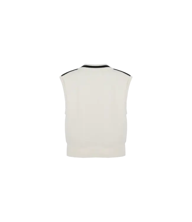C&S Gilet Vesta Wool White / Black