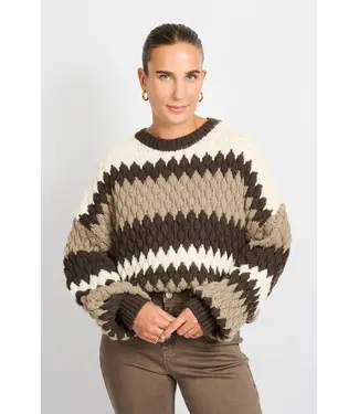 C&S The Label C&S Trui Kool Knit Dark Chocolate/Bronze