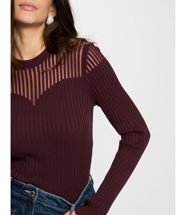 Morgan Top Mamdo Prune Bordeaux