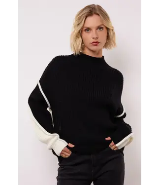 Fluresk Fluresk Trui Zalika Knit Black/Offwhite