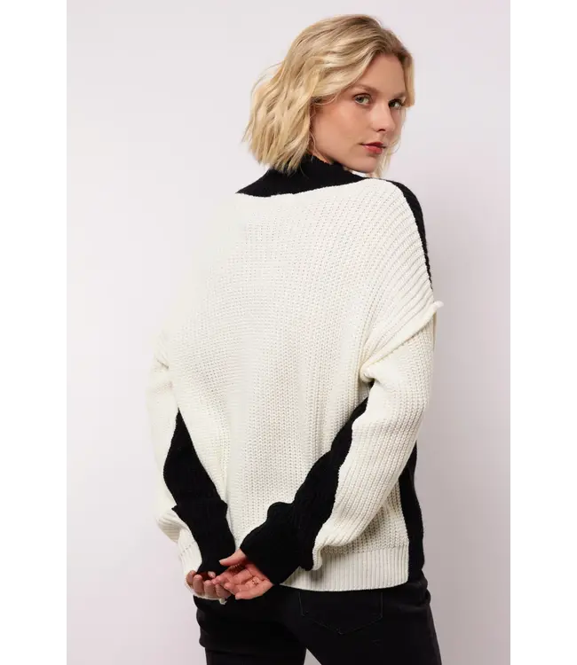 Fluresk Trui Zalika Knit Black/Offwhite