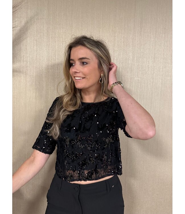 Rinascimento Top Kathy Glitter Black